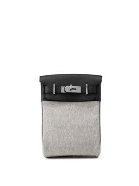 Hermes Belt Bag Kelly Hac a Dos PM Ecru Black Silver Togo Toile